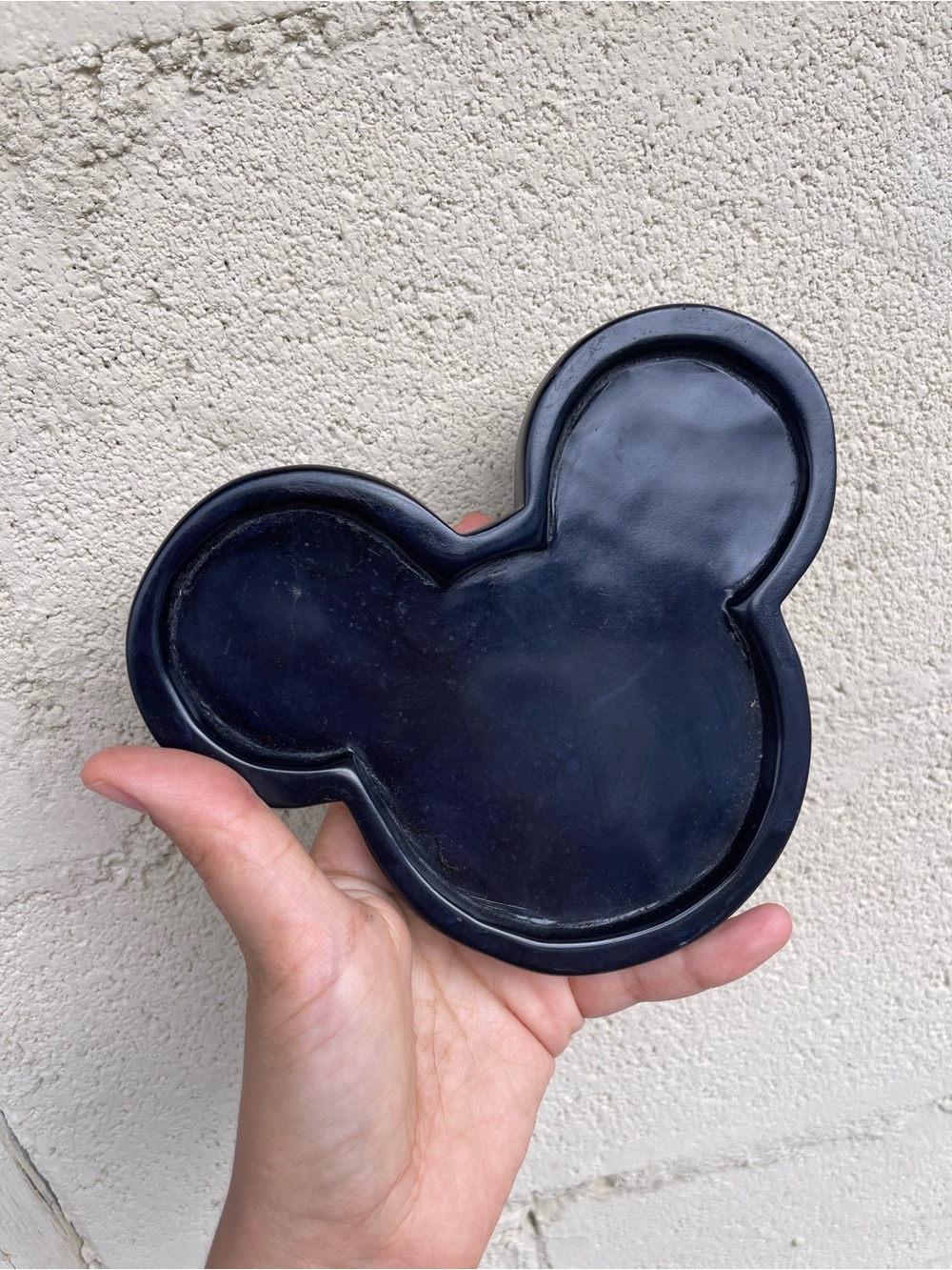 Black Mickey Mouse-Profile Decorative Wall Accent Tray or Candle Holder